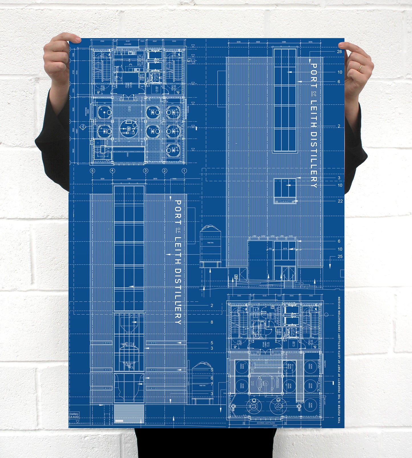 Port Of Leith Distillery • Blueprint Poster A1